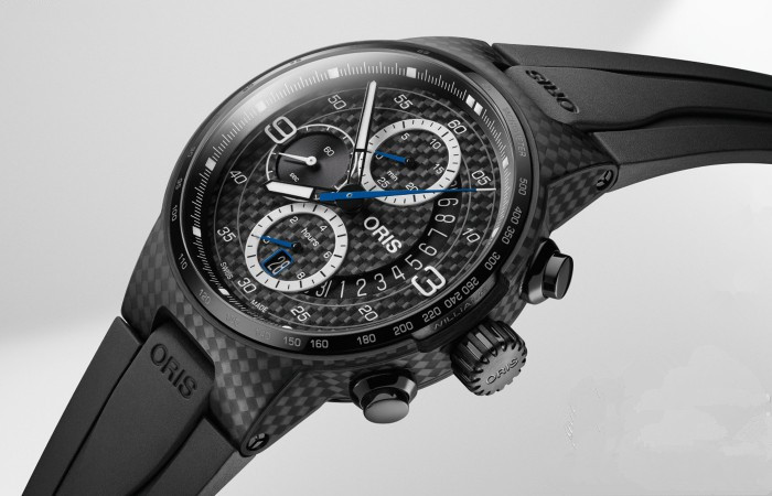 Black fake watches are inspired by racing car.