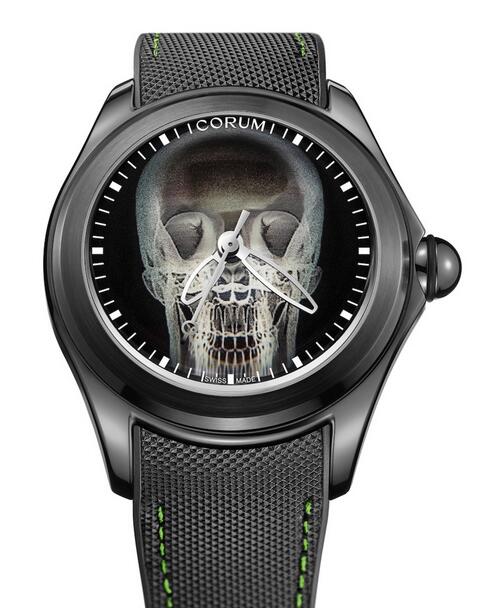 Swiss replica watches are designed with the skull design on the dials.